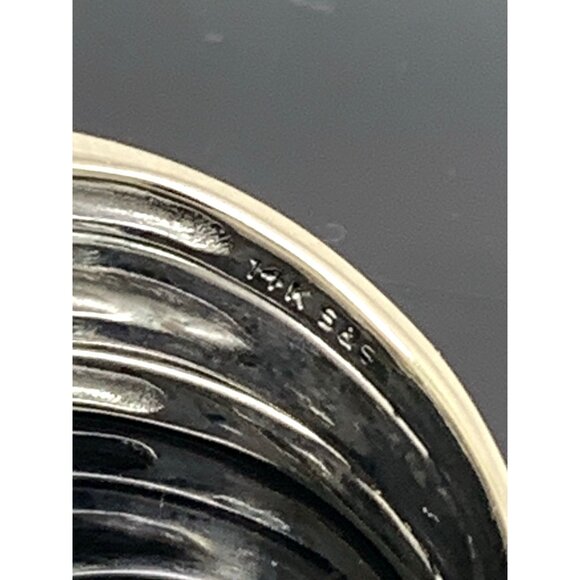 Wedding Set Diamond Blue Sapphire 14K White Gold Engagement Ring Band Size 5.25 - Picture 10 of 12